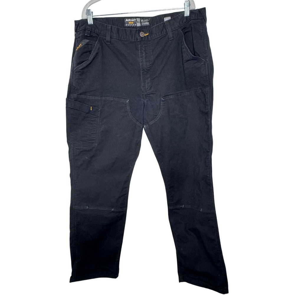 Ariat Rebar M4 Relaxed‎ Straight Mens Black Jeans Size 40/32